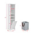 thumbnail image 3 of Tall Bathroom Cabinet with Tilt Out Laundry Hamper, Floor Standing Cabinet with 4 Adjustable Shelves, Wood Bathroom Storage Cabinet Freestanding Organizer for Living Room Bathroom Office Kitchen, 3 of 7