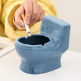 thumbnail image 6 of YingYouFu Toilet Shaped Ashtray, Ceramic Batshroom Desktop Novelty Decor, Funsny Men's Gift For , Office Home Conversation Piece, Blue, 6 of 6