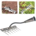 thumbnail image 1 of Iron Rake for Gardening and Weeding, Ironrake The Heavy-Duty Iron Weeding Rake, Carbon Steel Metal Iron Heavy Duty for Backyard Garden Lawn Loosening & Dethatching (7 Tooth ), 1 of 9