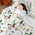 thumbnail image 4 of Castle Fairy Female Men Adults Animal Mallard Duck Bedding Comforter Set 7 Pieces,Vintage Aesthetic Full Bedding Set Lightweight,Fishing And Hunting Fitted Sheet Flat Sheet,Lightweight Room Decor, 4 of 8
