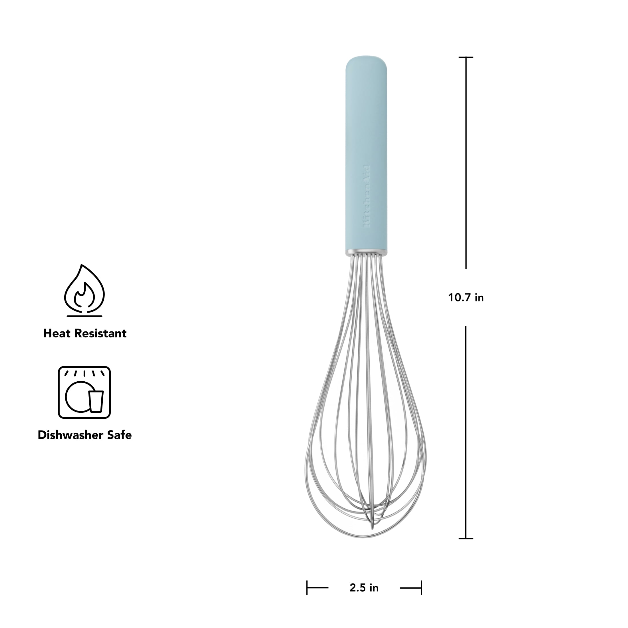 KitchenAid Stainless Steel Wire Kitchen Whisk with Ergonomic Handle, Mineral Water