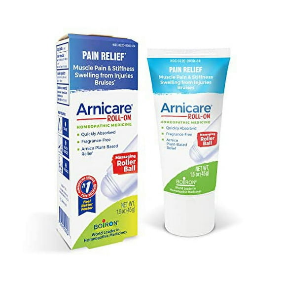 Boiron Arnicare Roll-On for Relief of Joint Pain, Muscle Pain, Muscle Soreness, and Swelling from Bruises or Injury - Non-greasy and Fragrance-Free - 1.5 oz