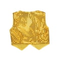 thumbnail image 2 of Sholeno Boys Girls Glitter Sequine Hip-hop Jazz Dance Vest Waistcoat Party Stage Performance Costume Gold 3-4, 2 of 6