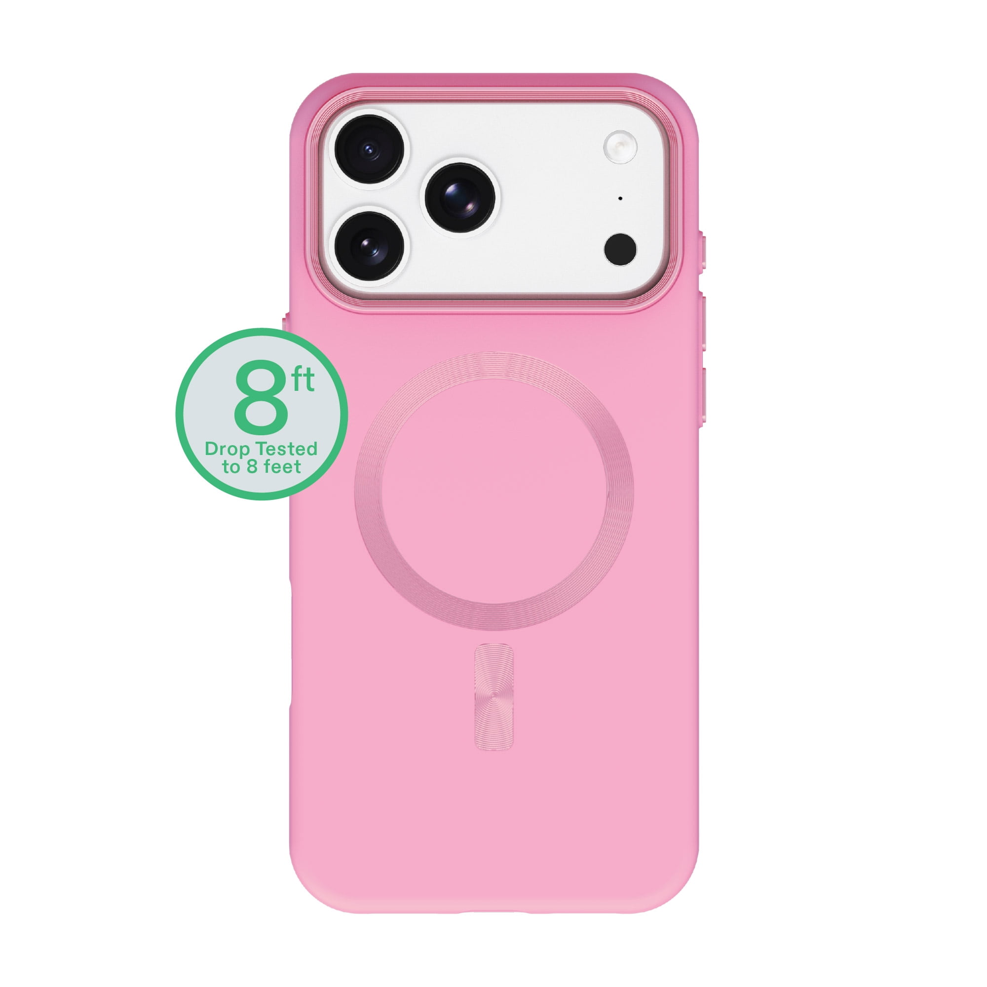 onn Soft Touch Phone Case for iPhone 18 Pro / 17 Pro, MagSafe Compatible - Pink