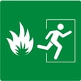 thumbnail image 1 of Señalamiento de seguridad y protección civil: "Salida de emergencia en caso de incendio", verde y blanco, plástico estireno calibre 40, 20 x 20 cm, ideal para interiores. Letrero, Señal cuadrada., 1 of 4