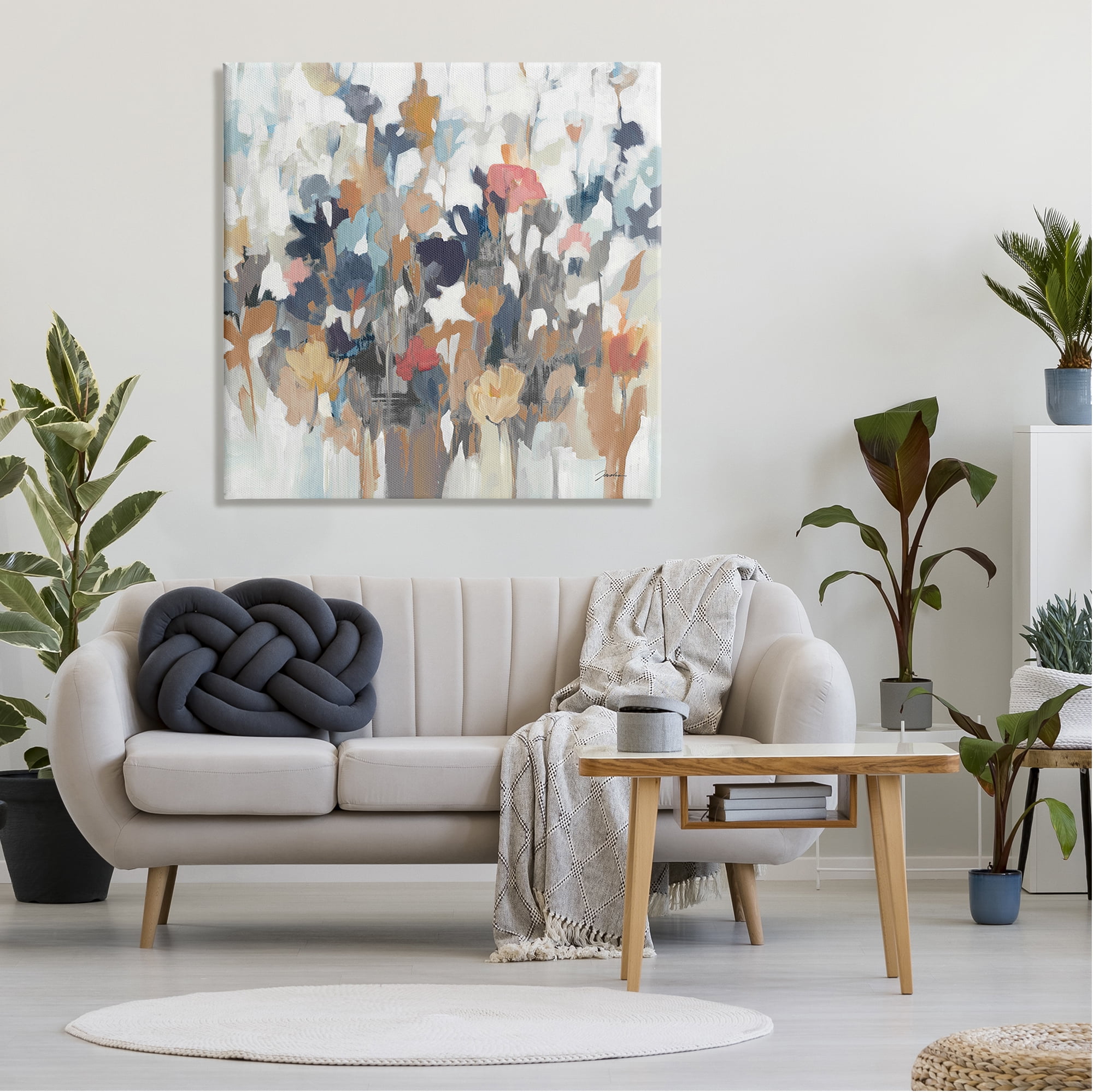 Stupell Industries Modern Painterly Floral Arrangement Abstract Petals Canvas Wall Art, 36 x 36, Design by Liz Jardine
