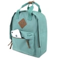 thumbnail image 2 of Madison & Dakota 13.5”L Mini Canvas Backpack for Everyday, School, Recreation, Commuting and Travel in Seafoam Green, 2 of 6