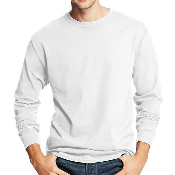 Hanes Men's Tagless&Reg; Comfortsoft&Reg; Long-Sleeve T-Shirt , 5286 , White , Large
