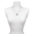 thumbnail image 3 of Delight Jewelry Silvertone Small Teal Paw Hockey Ring Charm Necklace, 18", 3 of 4