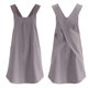 thumbnail image 1 of DSstyles Delantal de lino y algodón para mujer, delantales de cocina de estilo japonés con 2 bolsillos, correas cruzadas antideslizantes en la espalda, delantales casuales, regalos para cocinar,,Grey, 1 of 5