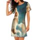 thumbnail image 2 of Easygdp Starry Sky Cloud Cute Rabbit Camisón de manga corta para mujer, informal, estampado, 2 of 6