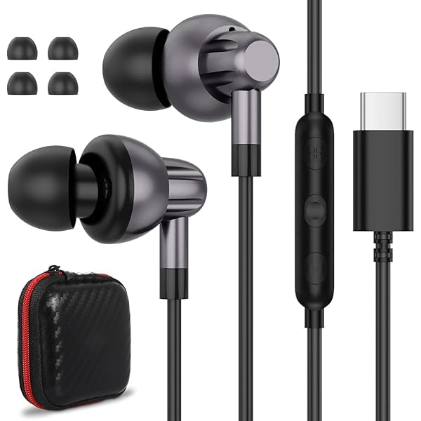 wonima11 USB C Headphones for 15 Pro Max 15 Plus Wired Earbuds with Microphone HiFi Stereo Type C Earphone Noise Canceling Android Headset for S24 Ultra S23 FE S22 S21 S20