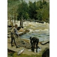 thumbnail image 3 of Gunnar Berndtson 14x18 Black Modern Framed Museum Art Print Titled - Salmon Fishing (1892), 3 of 5