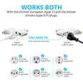thumbnail image 4 of Europe to US Plug Adapter, 2 Pack, European to USA Plug Adapter, EU to US Plug Converter, Travel from Europe to USA Outlet, Power Travel Adapters European to American, Canada, Mexico, Type A, 4 of 6