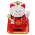 Kelmuvira Solar Powered Waving Lucky Cat Chinese Beckoning Fortune Cat ...