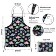thumbnail image 3 of Black Cartoon Dinosaurs Leaves Pattern Apron-Garden Aprons for Women with Pockets-Cotton Linen Waterproof Kitchen Cooking Gardening Aprons Adjustable for Kitchen,Cooking,BBQ and Salon 33x27 Inch, 3 of 7