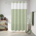 thumbnail image 6 of No Hook Shower Curtain for Bathroom, Sage Green Burlap Texture Waterproof Hotel Quality Shower Curtains, Farmhouse Vintage Sage Green Single Layer & Mesh Top Washable Fabric Bath Curtain 36''x72'', 6 of 9