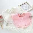 thumbnail image 2 of Baby Girl Snap Button Bibs Cotton Cute Bow Lace Bibs Waterproof Saliva Towel,0-2T, 2 of 5