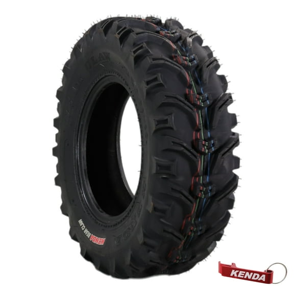 Kenda Bearclaw K299 - 25x8-12 Front Tire for All Terrain (ATV), UTV, and Side by Side (SxS) Vehicles - 6-Ply - Bear Claw 25x8x12 with Kenda Keychain