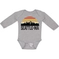 thumbnail image 3 of Inktastic Seattle Washington Skyline Sunset Boys or Girls Long Sleeve Baby Bodysuit, 3 of 5