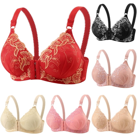 Ashirexll Bras for Women No Underwire, Push Up Bra, Nylon Bra Comfortable Gathered Support Everyday