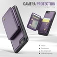 thumbnail image 6 of TECH CIRCLE for iPhone SE (3rd/2nd Gen) Case 2022/2020, iPhone 8/7 Case 4.7", PU Leather Lightweight Case with Removable Magnetic Wallet with Stand Function, RFID Blocking Credit Card Slots, Purple, 6 of 9