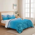 thumbnail image 5 of Twin XL Quilt Set 68''x98'', Blue Teal Summer Beach Lightweight Bedspread Coverlet Set with 2 Pillow Shams, Coastal Nautical Seawater Ocean Breathable All Season Quilt Bedding for Dorm/Guest Room, 5 of 9