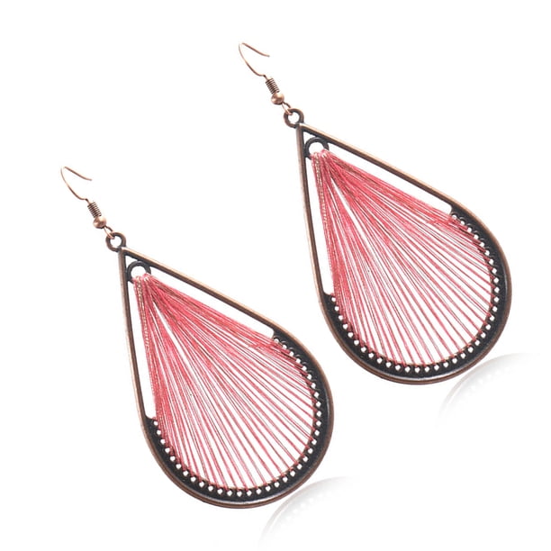 Qarigey Pendientes de gota de agua de 2 uds., moda moderna, gran personalidad, alambre de oreja largo, gancho colgante informal, abalorio de Type10 NO10