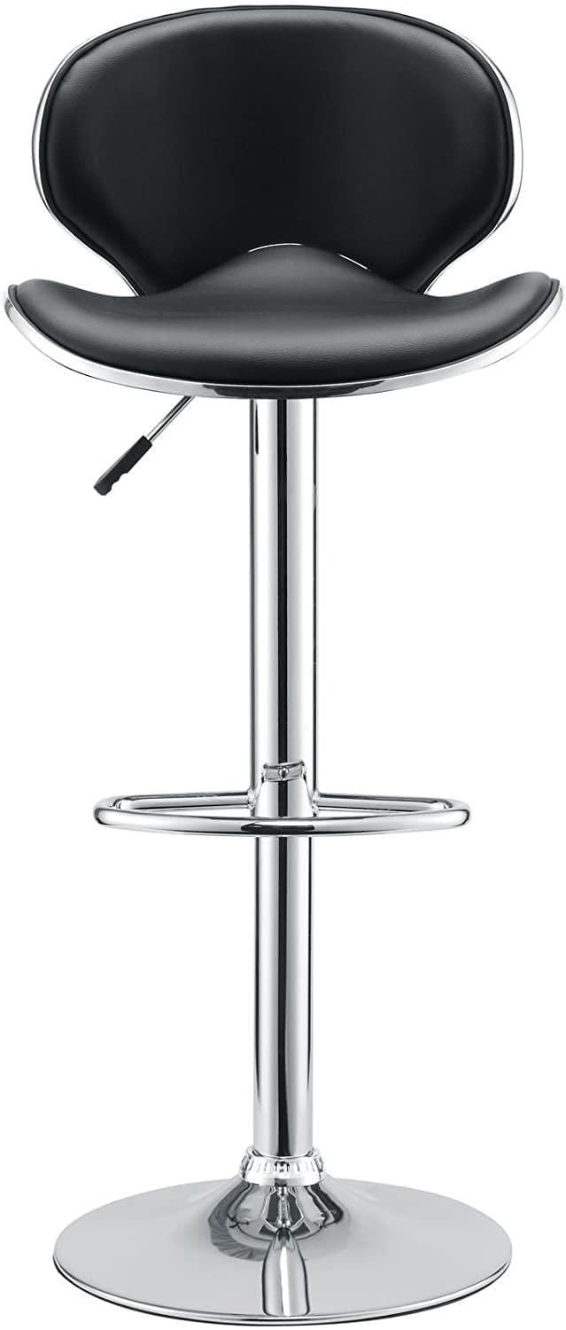 Nicer Furniture Swivel Airlift Adjustable PU Bar Stool in Black