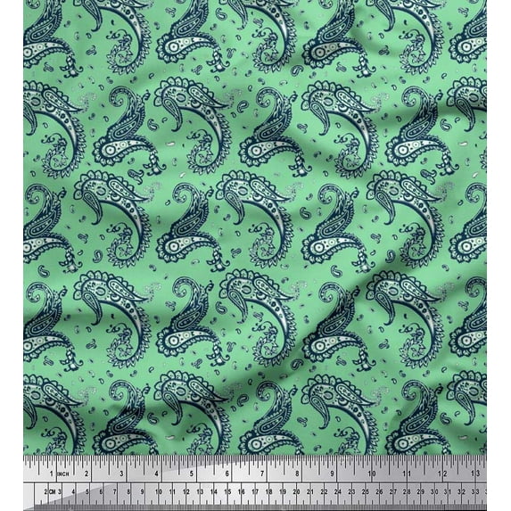 Soimoi Viscose Chiffon Fabric Block Paisley Decor Fabric Printed Yard 42 Inch Wide
