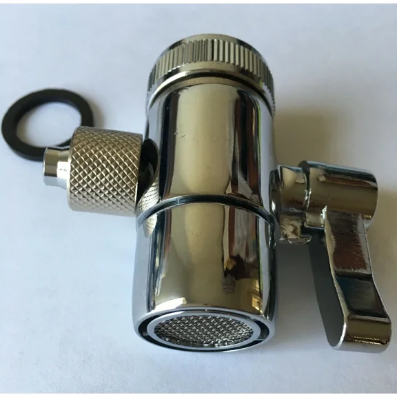 Metal Handle Faucet Adapter Diverter Valve Counter Top Water Filter 3/8"Tubing
