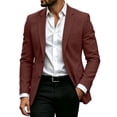 thumbnail image 5 of yeiolnoer Suit Jacket for Men Long Sleeve Buttons Jacket Notch Collar Casual Top with Pockets for Business(Wine,Medium), 5 of 9