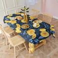thumbnail image 3 of Yellow Lemon Slices DarkBlue Pattern Rectangle Tablecloth 60"x120",Waterproof Polyester Rectangle Table Cloth, Wipeable Spillproof Polyester Tablecloth for Dining, Camping, Indoor and Outdoor, 3 of 6
