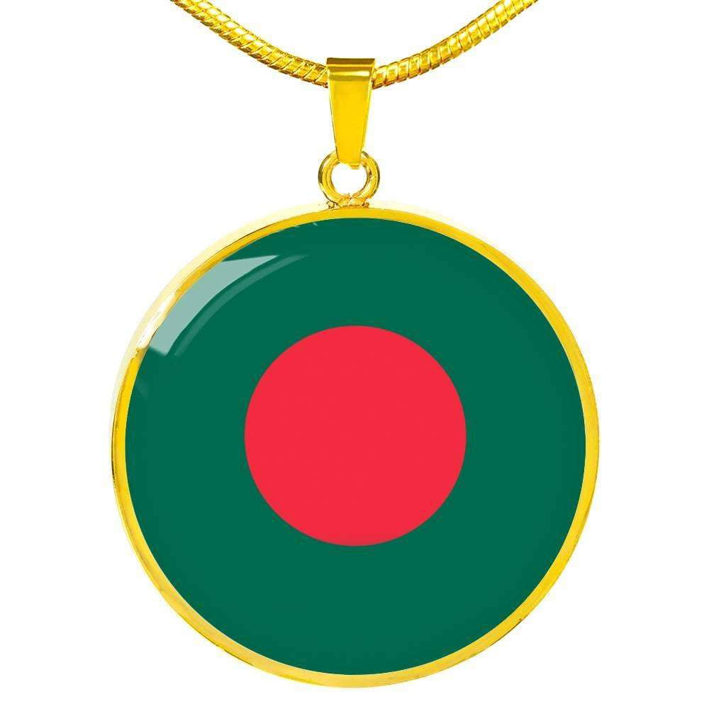 Express Your Love Gifts Bangladesh Flag Necklace Bangladesh Flag Stainless Steel or 18k Gold 18-22 