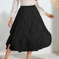 thumbnail image 2 of Lovskoo Women's Sweet Ruffled Tutu Tulle Skirt Elastic High Waist Tiered Mesh Midi Skirt Black, 2 of 9