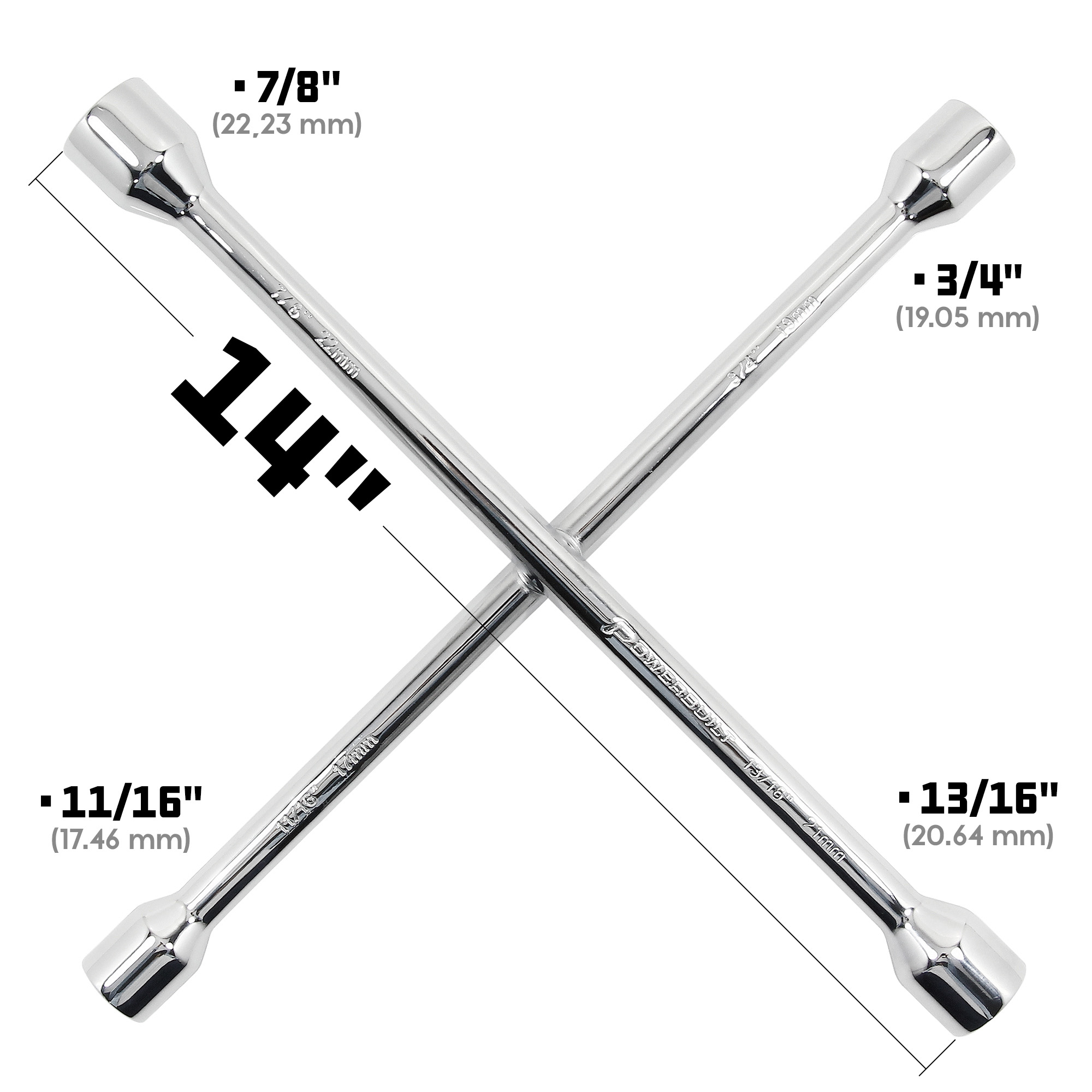 Powerbuilt 14 inch 4-Way Universal Lug Wrench - 940558 - image 2 of 5
