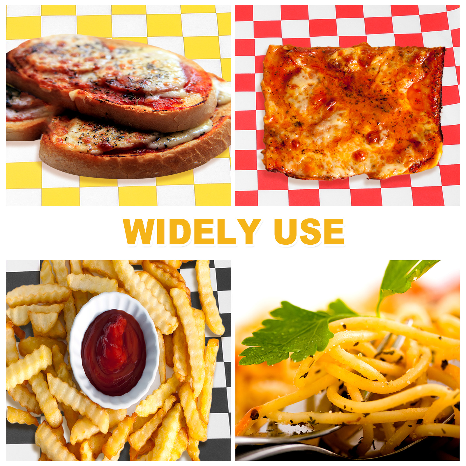 Unique Bargains Wax Paper Sheets for Food Grease Resistant Sandwich Baking Red