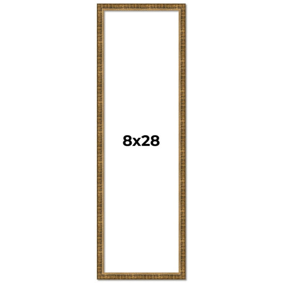 8x28 Frame Gold Picture Frame - Complete Modern Photo Frame Includes UV Acrylic Shatter Guard