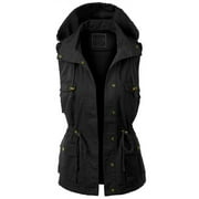 PacificPlex Womens Sleeveless Anorak Cargo Utility Vest, Small, Black