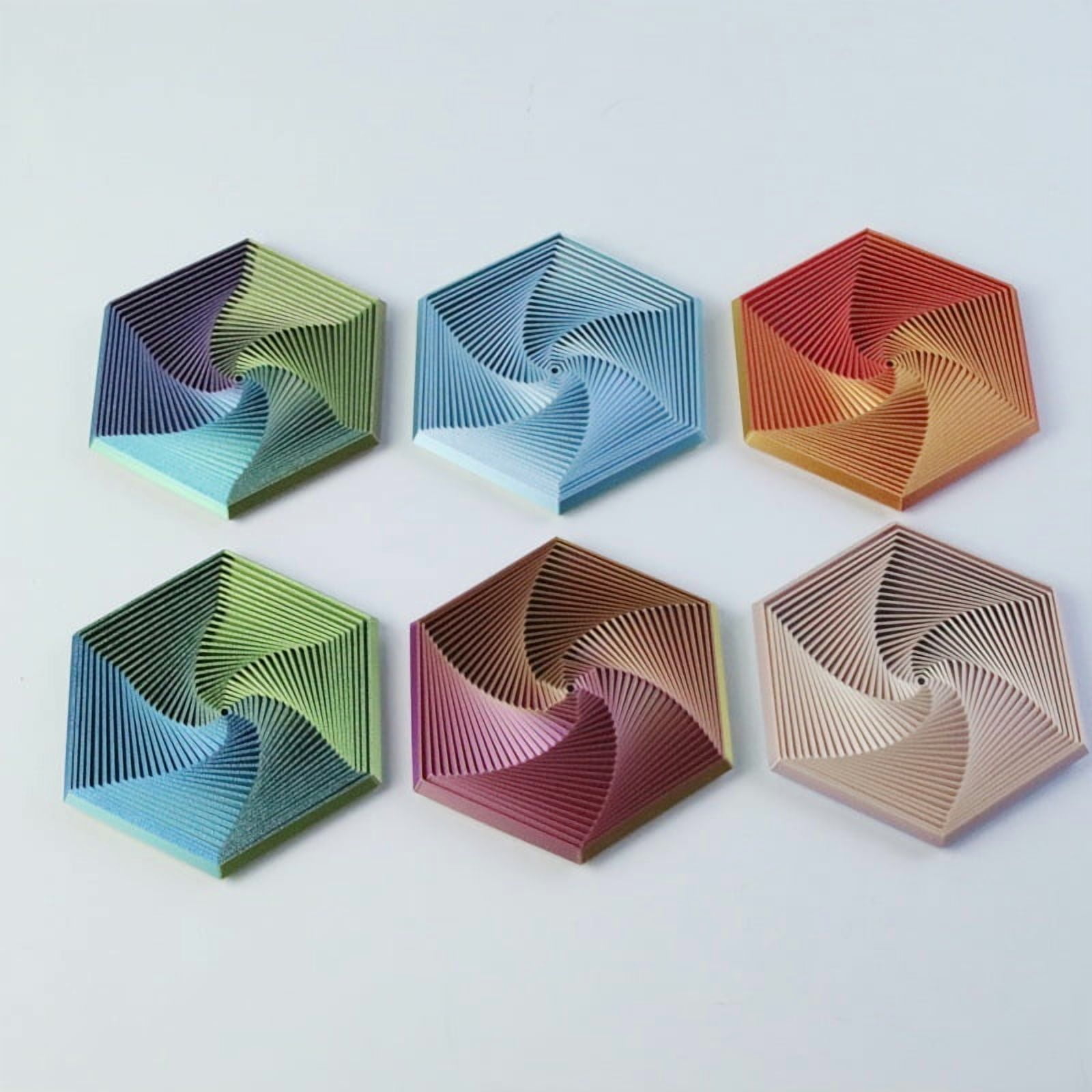 1PC RAINDOW 12CM 3D printed hexagonal decompression artifact, Fractal Fidget Hexagon creative trendy