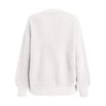 thumbnail image 6 of Otvok Ladies Casual Knit Outerwear, Winter Open Knit V Neck Button Front Long Lantern Sleeve Loose Cardigan Sweater, 6 of 7
