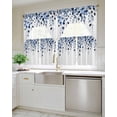 thumbnail image 4 of Blue Eucalyptus Leaves Kitchen Curtain and Valance Set 3 Pieces,Rod Pocket Short Tier Curtains 24 Inch Length,Summer Botanical Watercolor Swag Topper Small Window Treatment for Cafe Bathroom Bedroom, 4 of 6