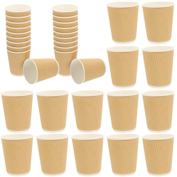 FRCOLOR Yellow Paper Cups for Home Use Disposable Coffee Cups for Hot Beverages 6 oz