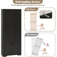 thumbnail image 4 of Huisuilinss 60" Tall Pantry Cabinet,Kitchen Pantry Storage Cabinets with 2 Door and 3 Adjustable Shelves, White Wood Pantry Storage Cabinet, Cupboard for Kitchen, Dining Room, Living Room and Bathroom, 4 of 6