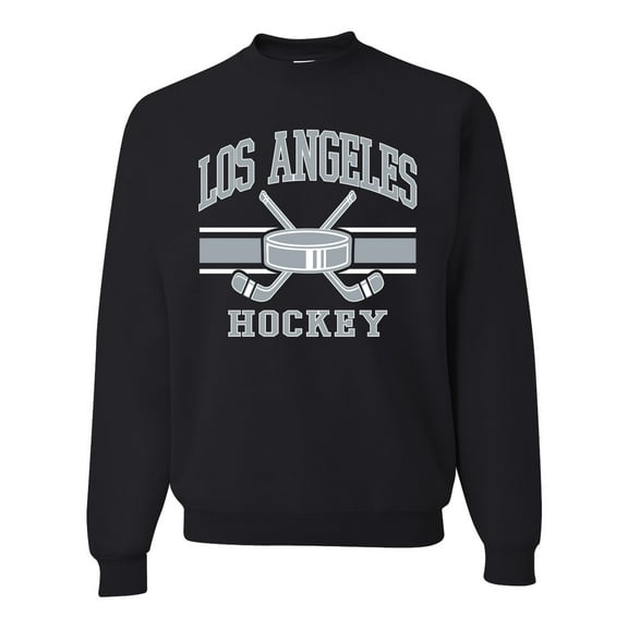 Wild Bobby City of Los Angeles Hockey Fantasy Fan Sports Unisex Crewneck Sweatshirt, Black, Small