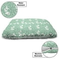 thumbnail image 3 of Ice Skates Pet Bed, Pattern of Goalkeeper Hockey Stick Snowflakes Sports Equipment, Chew Resistant Pad for Dogs and Cats Cushion with Removable Cover, 24" x 39", Peacock Green and White, by Ambesonne, 3 of 4