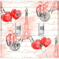 thumbnail image 1 of Metal Light Switch Plate Cover Romantic Paris  Eiffel Tower Letter Bicycle Red PRS011, 1 of 13