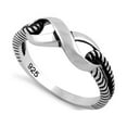 thumbnail image 1 of 925 Sterling Silver Oxidized Platinum Plated Infinity Oxidized Women Ring, 1 of 2
