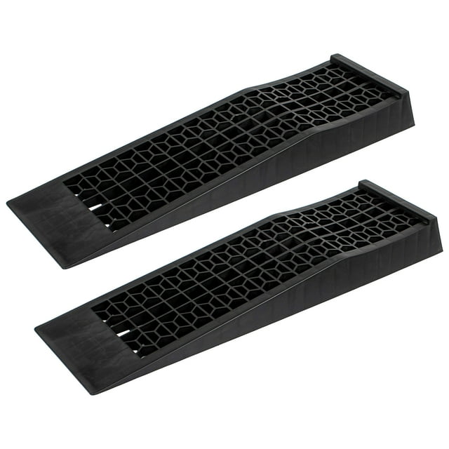 ABN Car Ramps 2pc Black Low Rise 28 x 8 x 3in Wheel Chocks Plastic