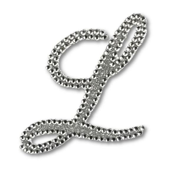 Mardi Gras Spot Glitter Script Letter "L" (Each)